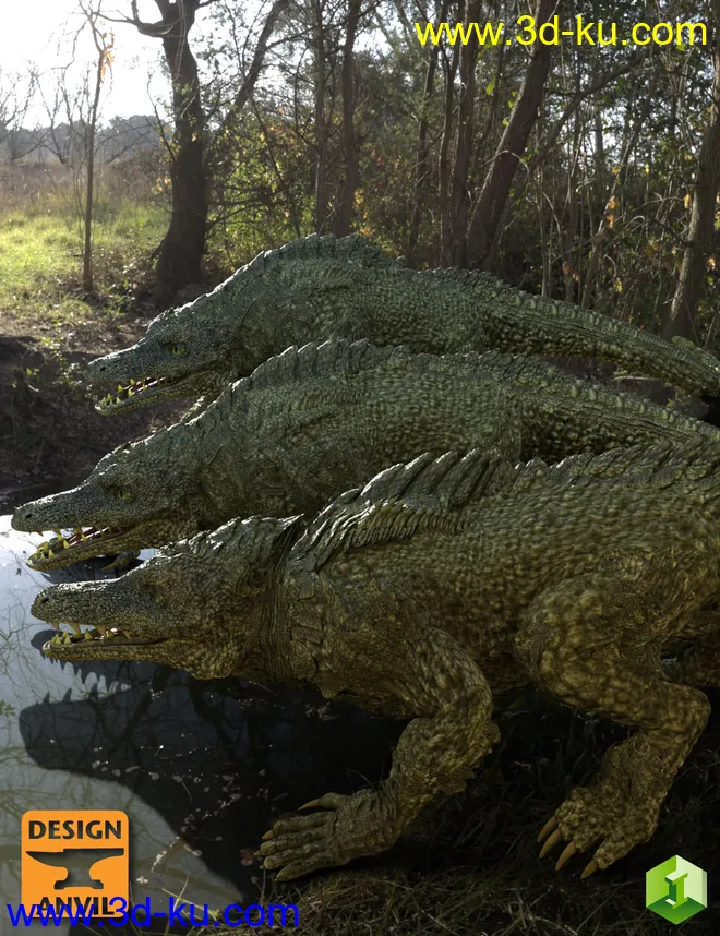 DA Crocobeast HD for Daz Dragon 3模型的图片3
