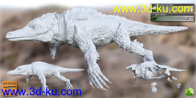 DA Crocobeast HD for Daz Dragon 3模型的图片7