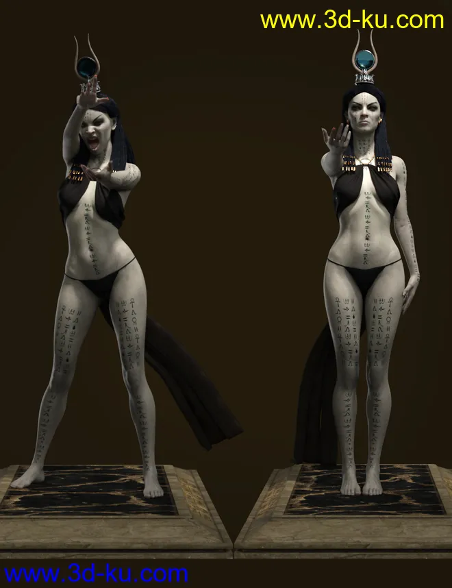 Dark Pharaoh Poses for Genesis 8 Female模型的图片3