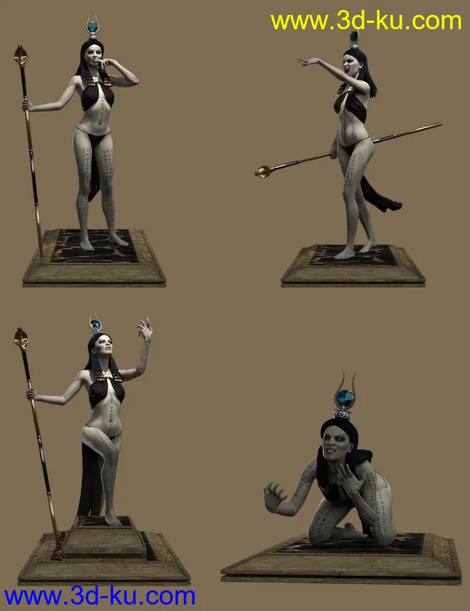 Dark Pharaoh Poses for Genesis 8 Female模型的图片6