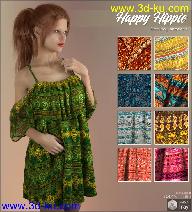 Daz Iray - Happy Hippie模型的图片1