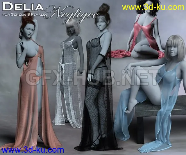 Delia Negligee for the Genesis 8 Female模型的图片1
