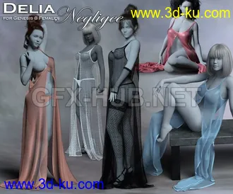 3D打印模型Delia Negligee for the Genesis 8 Female的图片