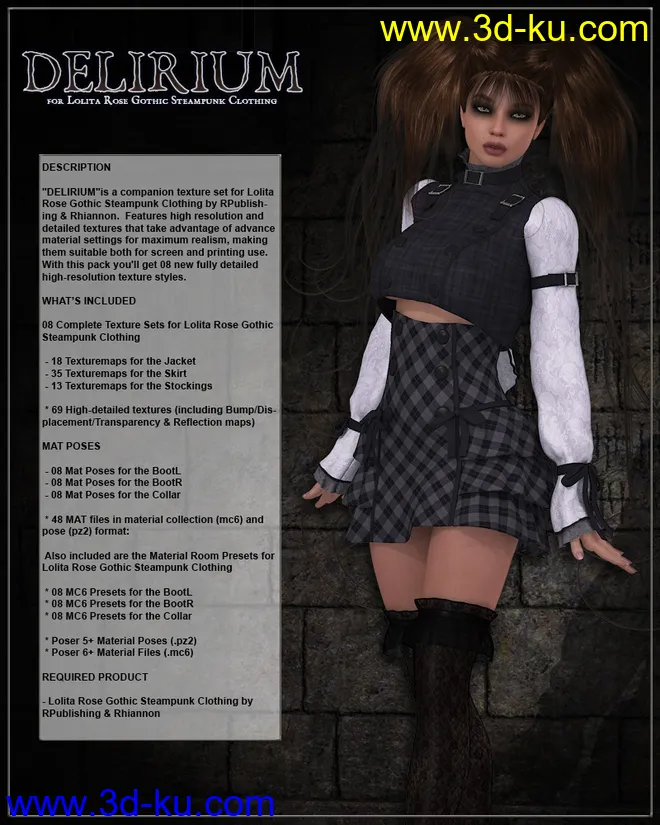 DELIRIUM for Lolita Rose Gothic Steampunk Clothing模型的图片1