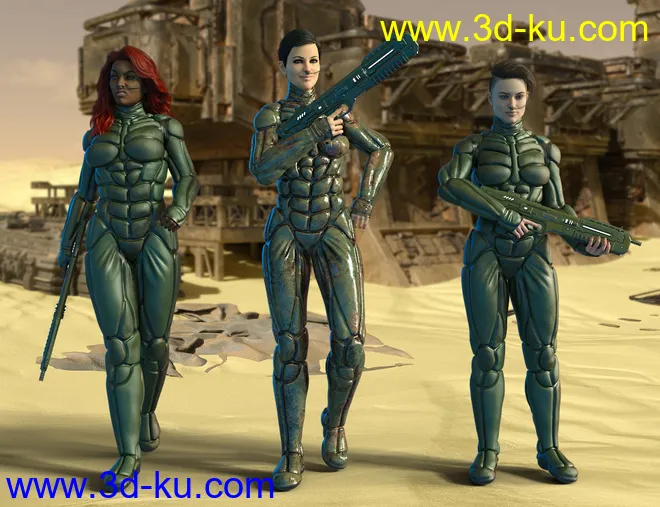 Desert Suit for Genesis 8 Females模型的图片7