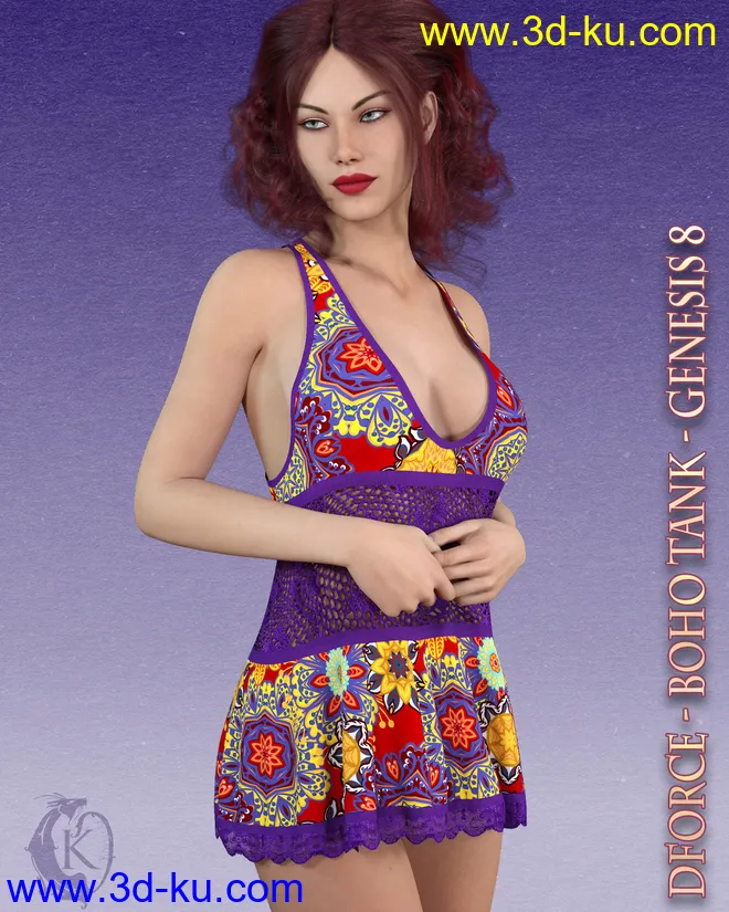 dforce - Boho Tank - Genesis 8模型的图片1