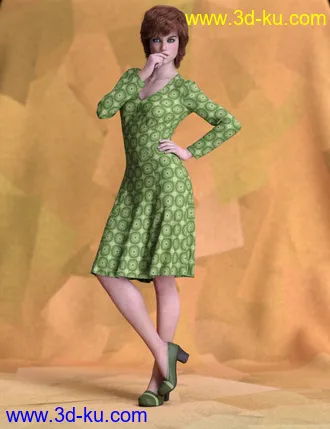 3D打印模型dForce 70's Work Dress for Genesis 8 Female(s)的图片