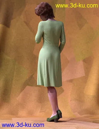 3D打印模型dForce 70's Work Dress for Genesis 8 Female(s)的图片