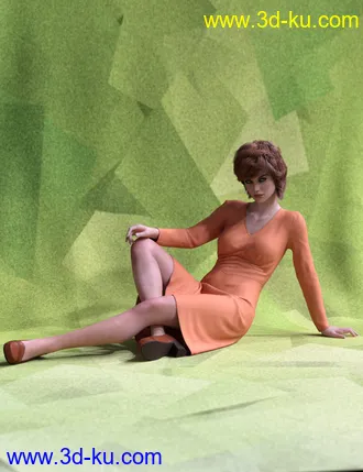 3D打印模型dForce 70's Work Dress for Genesis 8 Female(s)的图片
