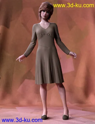3D打印模型dForce 70's Work Dress for Genesis 8 Female(s)的图片