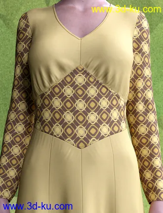 3D打印模型dForce 70's Work Dress for Genesis 8 Female(s)的图片