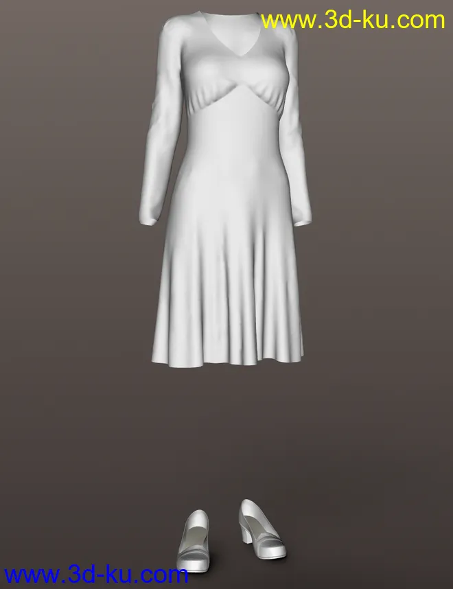 dForce 70's Work Dress for Genesis 8 Female(s)模型的图片12