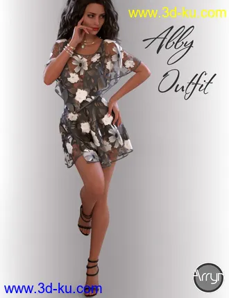 3D打印模型dForce Abby Holiday Dress Outfit for Genesis 8 Female(s)的图片