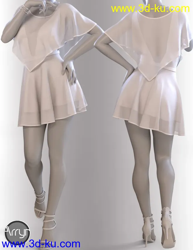 dForce Abby Holiday Dress Outfit for Genesis 8 Female(s)模型的图片7