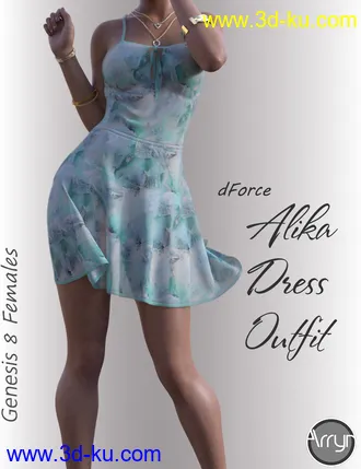 3D打印模型dForce Alika Candy Dress Outfit for Genesis 8 Female(s)的图片