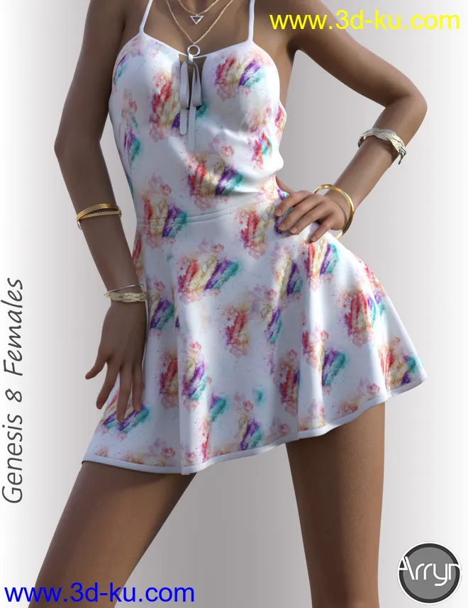 dForce Alika Candy Dress Outfit for Genesis 8 Female(s)模型的图片2