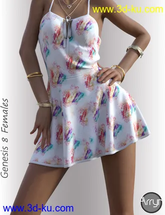 3D打印模型dForce Alika Candy Dress Outfit for Genesis 8 Female(s)的图片