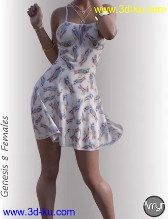 3D打印模型dForce Alika Candy Dress Outfit for Genesis 8 Female(s)的图片