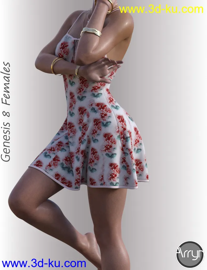 dForce Alika Candy Dress Outfit for Genesis 8 Female(s)模型的图片4