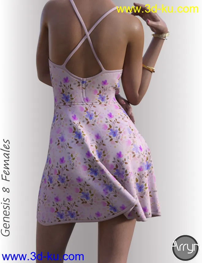 dForce Alika Candy Dress Outfit for Genesis 8 Female(s)模型的图片5