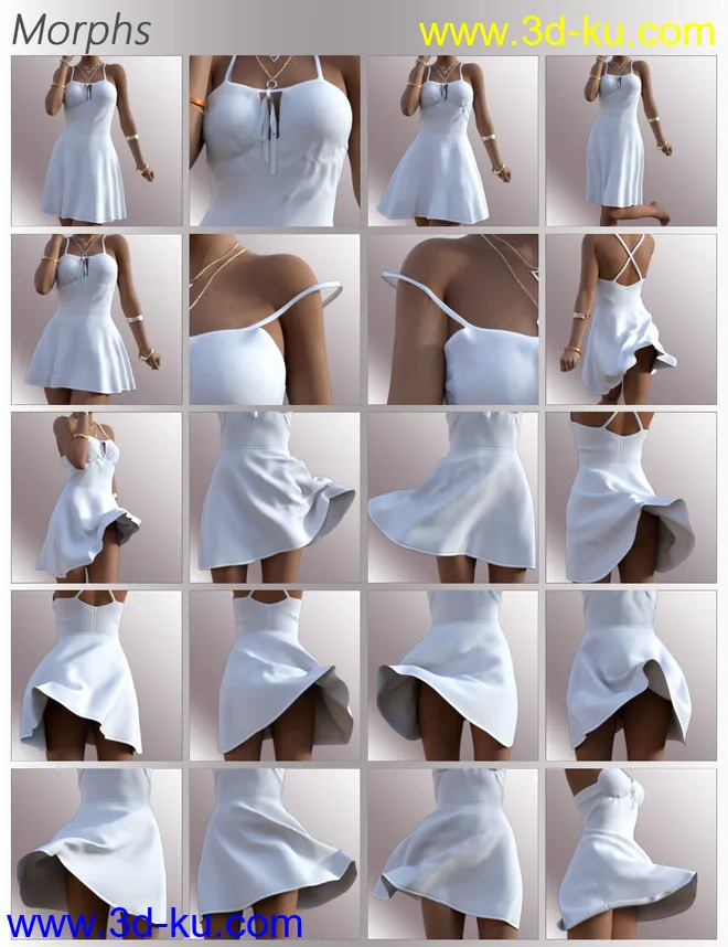 dForce Alika Candy Dress Outfit for Genesis 8 Female(s)模型的图片7