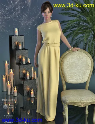 3D打印模型dForce Angelica Gown for Genesis 8 Female(s)的图片