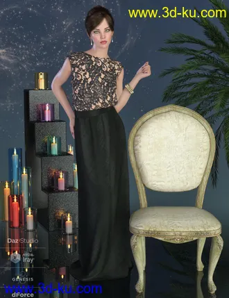 3D打印模型dForce Angelica Gown for Genesis 8 Female(s)的图片