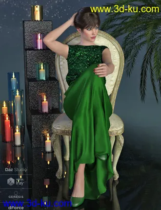 3D打印模型dForce Angelica Gown for Genesis 8 Female(s)的图片