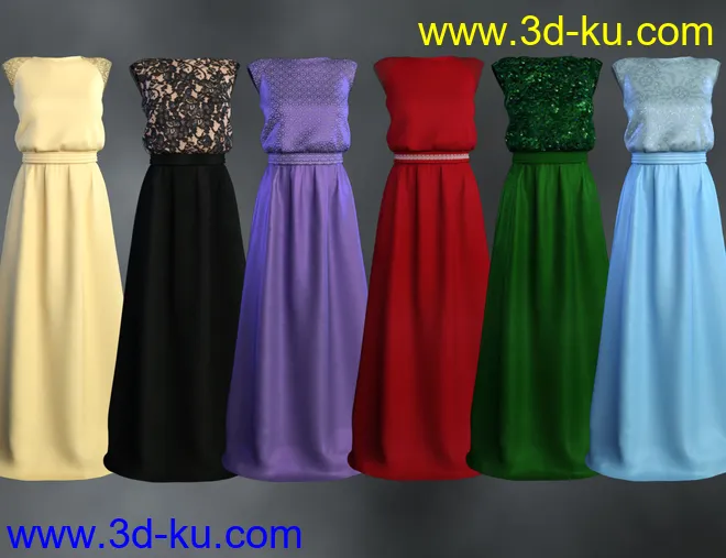 dForce Angelica Gown for Genesis 8 Female(s)模型的图片7