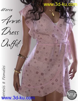 3D打印模型dForce Anne Candy Dress Outfit for Genesis 8 Female(s)的图片