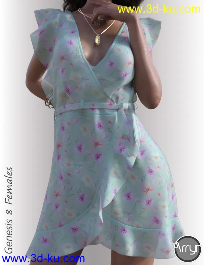 dForce Anne Candy Dress Outfit for Genesis 8 Female(s)模型的图片2