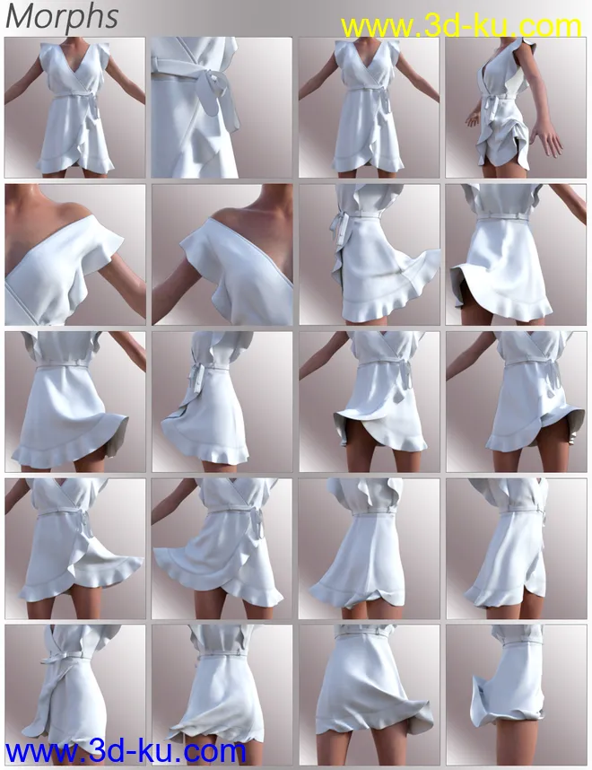 dForce Anne Candy Dress Outfit for Genesis 8 Female(s)模型的图片5