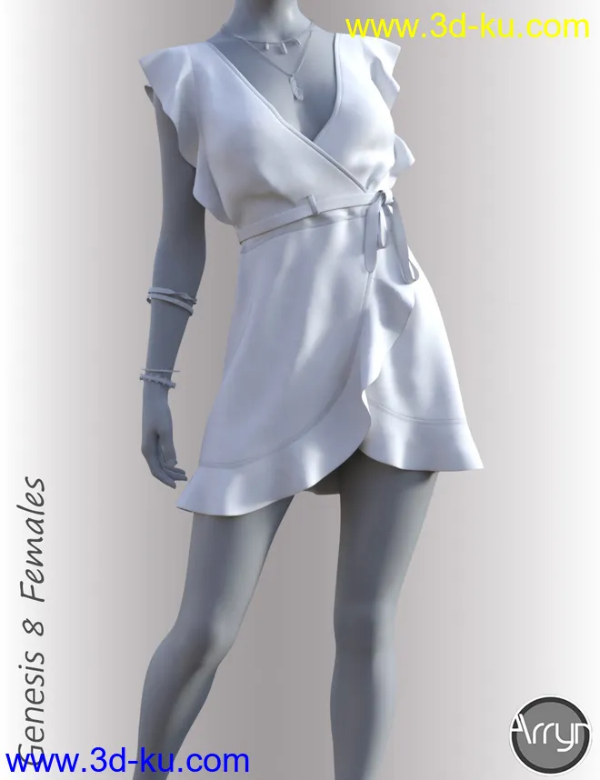 dForce Anne Candy Dress Outfit for Genesis 8 Female(s)模型的图片6