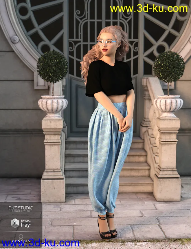 dForce AQ Summertime Outfit for Genesis 8 Female(s)模型的图片2