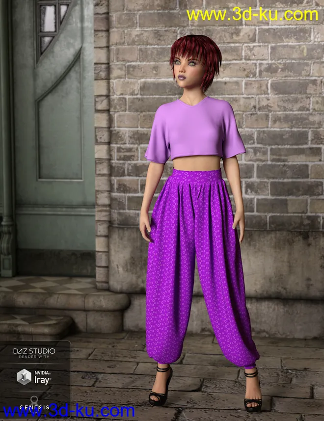 dForce AQ Summertime Outfit for Genesis 8 Female(s)模型的图片5