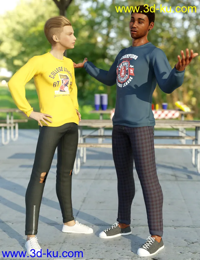 dForce Back To Class Outfit Textures模型的图片1