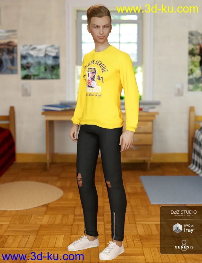 dForce Back To Class Outfit Textures模型的图片4