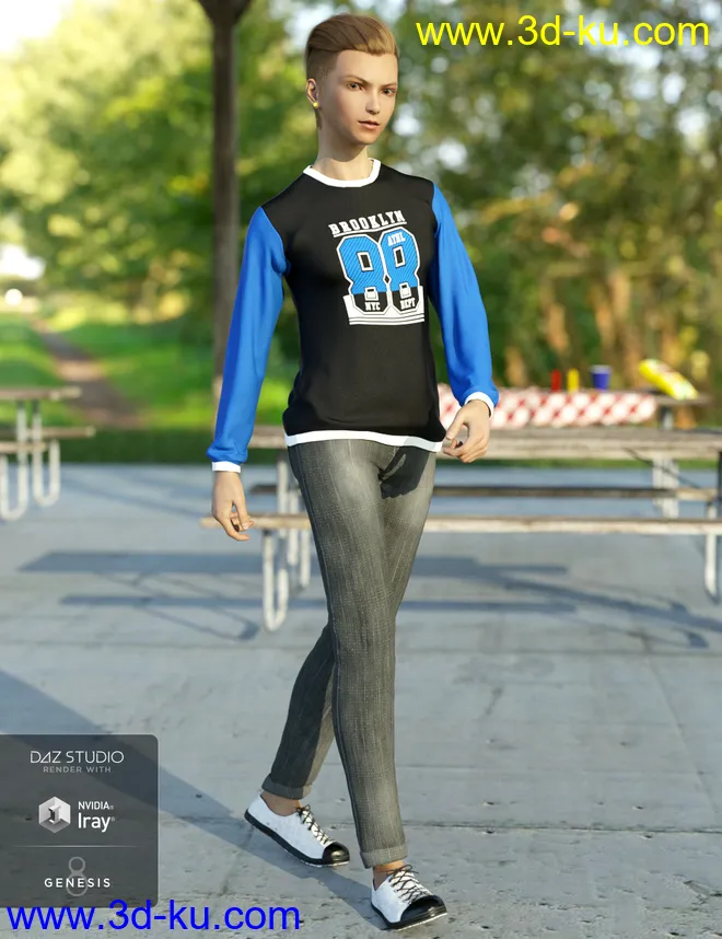 dForce Back To Class Outfit Textures模型的图片6