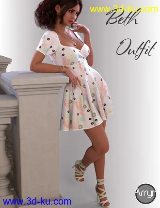 3D打印模型dForce Beth Holiday Outfit for Genesis 8 Female(s)的图片