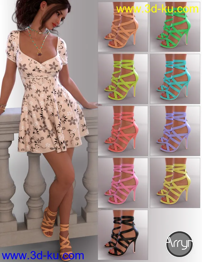 dForce Beth Holiday Outfit for Genesis 8 Female(s)模型的图片3