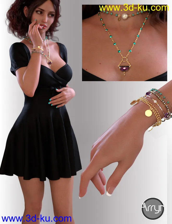 dForce Beth Holiday Outfit for Genesis 8 Female(s)模型的图片4