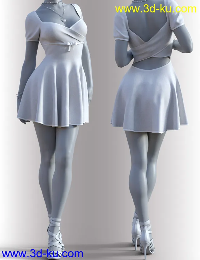 dForce Beth Holiday Outfit for Genesis 8 Female(s)模型的图片7