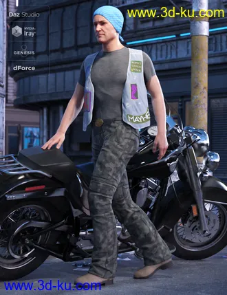 3D打印模型dForce Biker Outfit Textures的图片