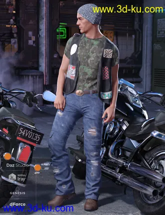 3D打印模型dForce Biker Outfit Textures的图片