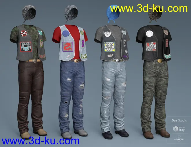 dForce Biker Outfit Textures模型的图片6