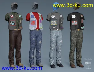 3D打印模型dForce Biker Outfit Textures的图片