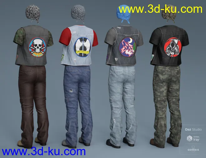 dForce Biker Outfit Textures模型的图片7