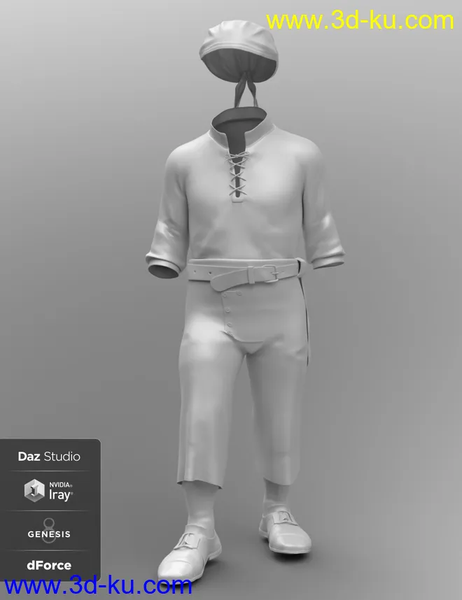 dForce Bilge Salt Outfit for Genesis 8 Male(s)模型的图片1