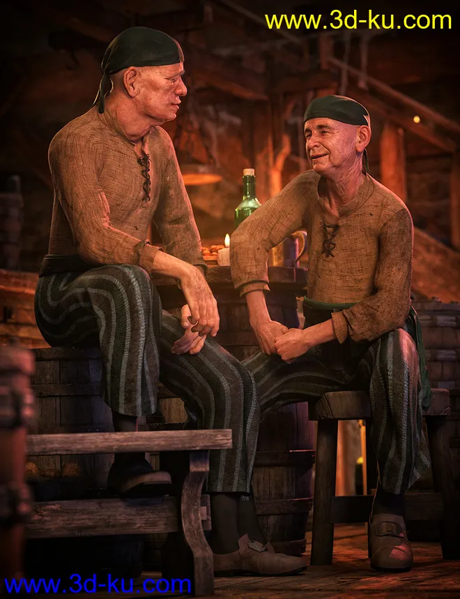 dForce Bilge Salt Outfit for Genesis 8 Male(s)模型的图片3