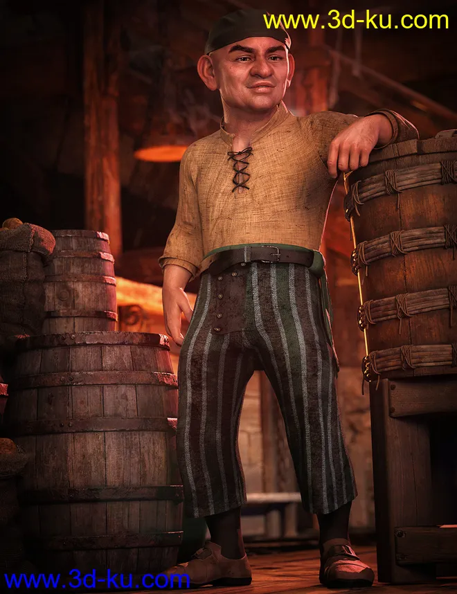 dForce Bilge Salt Outfit for Genesis 8 Male(s)模型的图片4